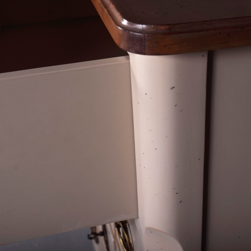 578 - ROCHE BOBOIS FIVE DRAWER CHEST. painted antiqued finish 115cm t x 70 cm w x 40 cm d.