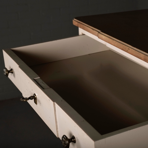 579 - ROCHE BOBOIS SEVEN DRAWER CHEST. in an antiqued painted finish 142 cm t x 70 cm w x 40 cm d.