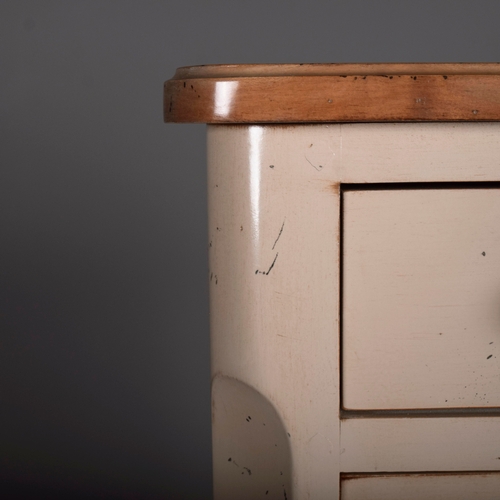 579 - ROCHE BOBOIS SEVEN DRAWER CHEST. in an antiqued painted finish 142 cm t x 70 cm w x 40 cm d.