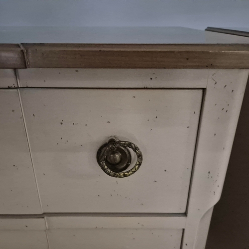 580 - ROCHE BOBOIS SIDE CHESTS, A PAIR. in antiqued painted finish each 81cm t x 70 cm w x 40 cm d (2).