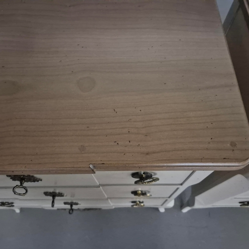 580 - ROCHE BOBOIS SIDE CHESTS, A PAIR. in antiqued painted finish each 81cm t x 70 cm w x 40 cm d (2).