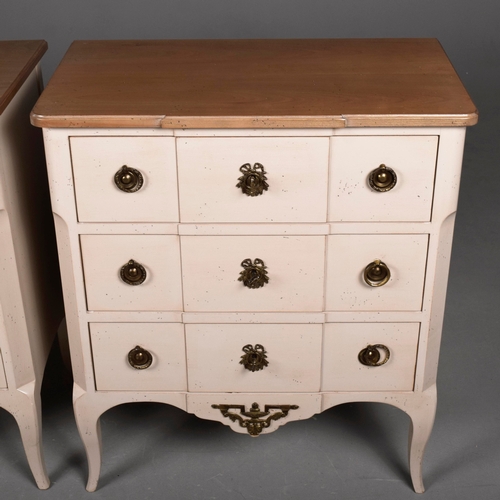 580 - ROCHE BOBOIS SIDE CHESTS, A PAIR. in antiqued painted finish each 81cm t x 70 cm w x 40 cm d (2).