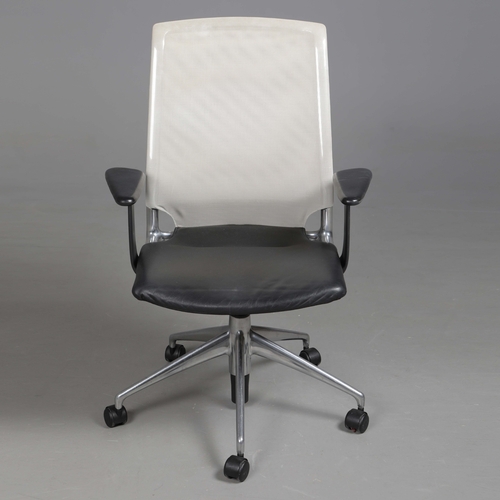 582 - VITRA MEDA CHAIR. and black seat 110cm t x 68 cm w, bears label.