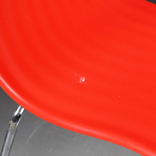 584 - VITRA TOM VAC CHAIRS, A SET OF 3. by Ron Arad, in different colours, 77cm t x 67cm w.