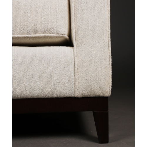 586 - BESPOKE SOFA LONDON IVORY FABRIC UPHOLSTERED SOFA. 196cm x 95cm x 86cm approx.