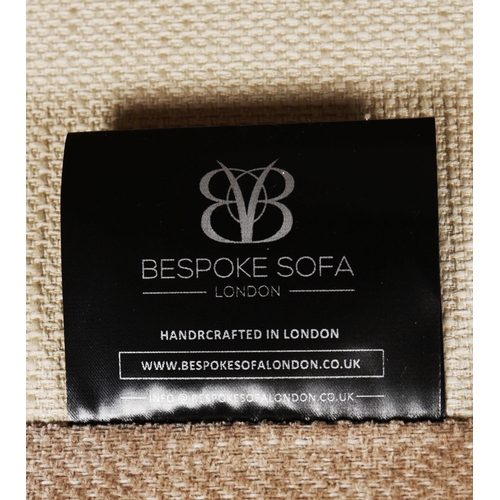 587 - BESPOKE SOFA LONDON NEUTRAL FABRIC UPHOLSTERED SOFA. 196cm x 95cm x 86cm approx.
