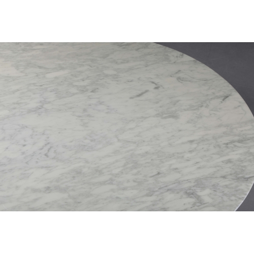 589 - CAMERICH COFFEE TABLE WITH CIRCULAR WHITE MARBLE TOP. 35cm H x cm 120cm W x 120cm D.