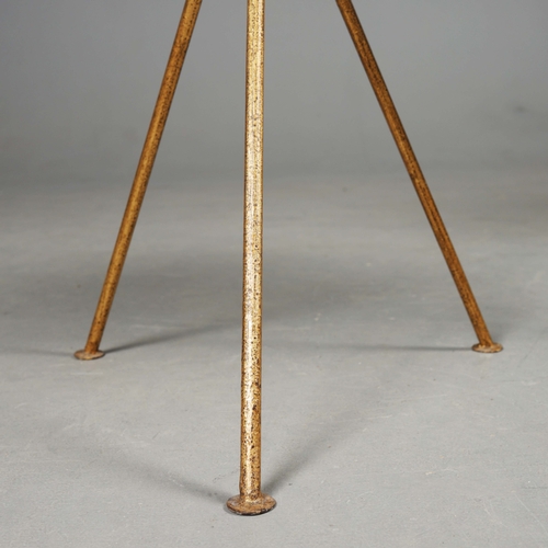 597 - OKA TRIOMPHE TRIPOD SIDE TABLES, A PAIR. With mirrored glass tops 64cm H x 43cm W.