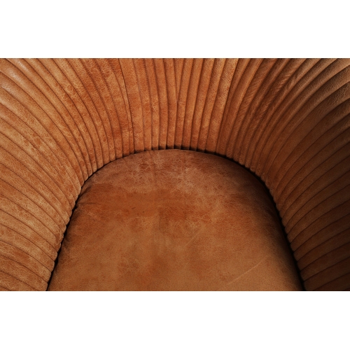 599 - OKA CROSBY LEATHER TUB ARMCHAIRS, A PAIR. (2). 73cm H x 82cm W x 80cm D.