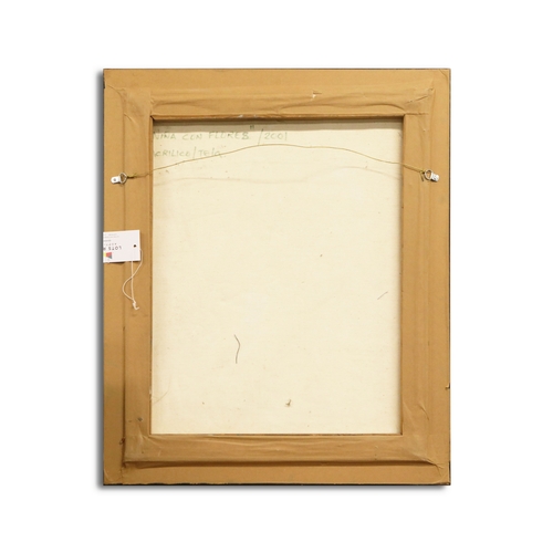 6 - ORLANDO BOFFILL HERNANDEZ (CUBAN B.1964). NINA CON FLORES. oil on canvas, 69cm x 59cm, framed.