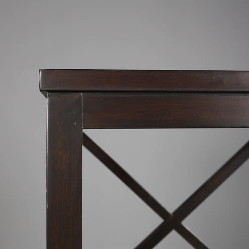 600 - OKA BOOKCASE. with X form back and sides 168 cm t x 86 cm w 32 cm d.