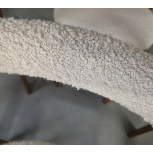 604 - SOHO HOME ZITA CHAIRS, A SET OF 6. in cream boucle each 56cm w x 74cm t. (6).