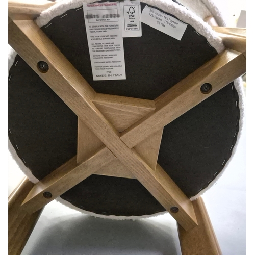 604 - SOHO HOME ZITA CHAIRS, A SET OF 6. in cream boucle each 56cm w x 74cm t. (6).