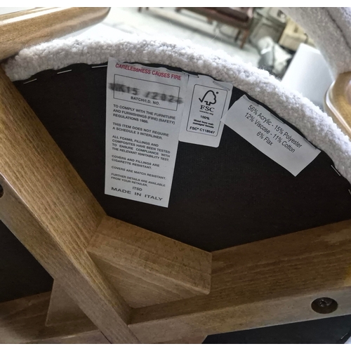 604 - SOHO HOME ZITA CHAIRS, A SET OF 6. in cream boucle each 56cm w x 74cm t. (6).