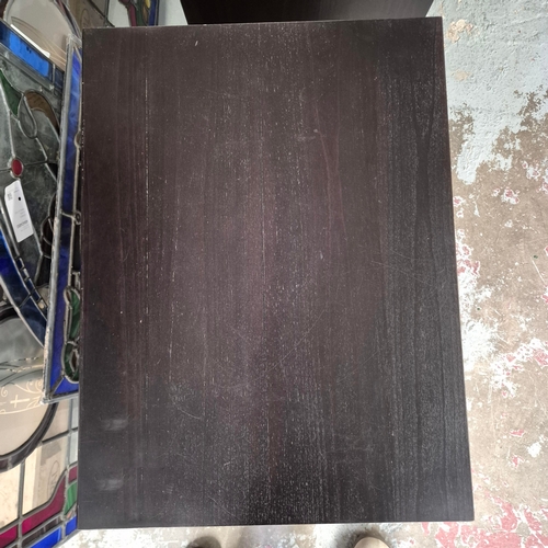 614 - ATTRIBUTED TO THE SOFA & CHAIR COMPANY SOHO BEDSIDE TABLES, A PAIR. each 60cm x 45cm x 61cm approx. ... 