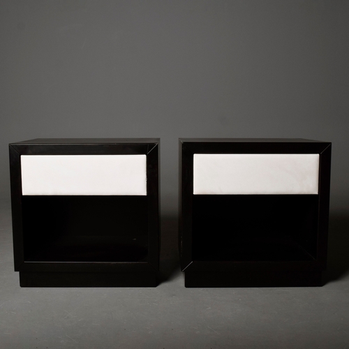 614 - ATTRIBUTED TO THE SOFA & CHAIR COMPANY SOHO BEDSIDE TABLES, A PAIR. each 60cm x 45cm x 61cm approx. ... 
