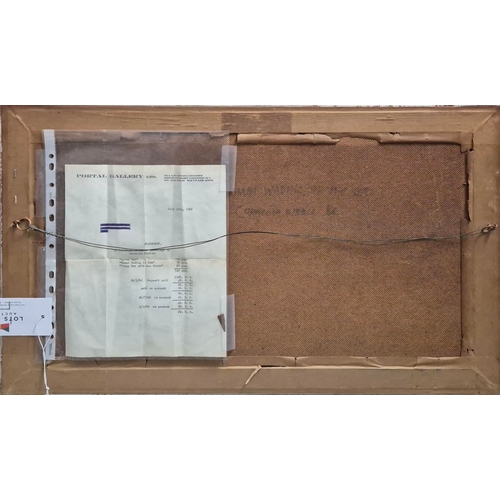 63 - CORNELIA DIBBLE. WOMAN WADING IN SEA. watercolour on board, signed and dated '66 to lower right, Pro... 