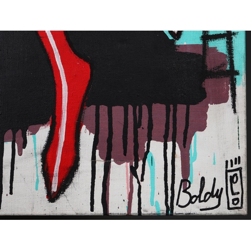 7 - LORENZO BOLDY (B. 1964). CAPTAIN & WONDER. oil on canvas, 162cm x 130cm.