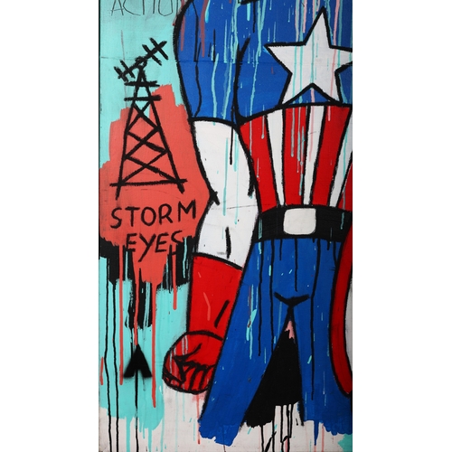 7 - LORENZO BOLDY (B. 1964). CAPTAIN & WONDER. oil on canvas, 162cm x 130cm.