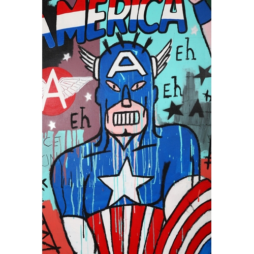 7 - LORENZO BOLDY (B. 1964). CAPTAIN & WONDER. oil on canvas, 162cm x 130cm.