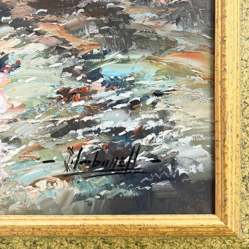 75 - 20TH CENTURY SCHOOL. SHEPHERD WITH HIS FLOCK. oil on canvas, indistinctly signed, 86cm x 114cm, fram... 