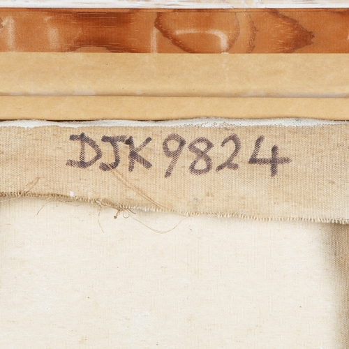 77 - HARBOUR SCENE WITH BOATS. oil on canvas, signed and dated bottom right, framed, 67 cm H x 56 cm W (f... 