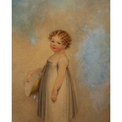 81 - ATTRIBUTED TO ADAM BUCK (IRISH 1759-1833). PORTRAIT OF A YOUNG GIRL. watercolour, 43cm x 37cm, frame... 