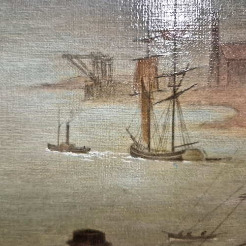 86 - JAMES SHOTTON (1824–1896). SHIELDS, FROM THE ROPERY BANKS. Oil on Canvas, 42cms x 75cms, signed vers... 