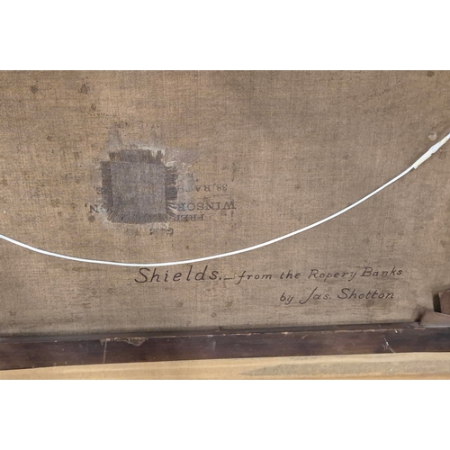 86 - JAMES SHOTTON (1824–1896). SHIELDS, FROM THE ROPERY BANKS. Oil on Canvas, 42cms x 75cms, signed vers... 