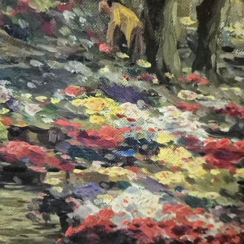 88 - HENDRIK TEN HOVEN (1901-1978). BLOEMENMARKT, SINGEL CANAL EN MUNTTOREN. Oil on Canvas, 55cms x 80cms... 