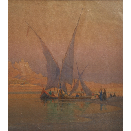 91 - LT. COL. EVELYN L. ENGLEHEART (BRITISH, ACTIVE EARLY 20TH CENTURY). THE AFTER GLOW, EGYPT. watercolo... 