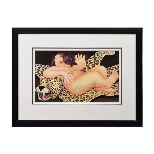 97 - BERYL COOK (1926-2008). NUDE ON LEOPARDSKIN AND THREE OTHER PRINTS (4). two inscribed and signed, tw... 