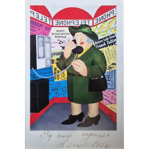 97 - BERYL COOK (1926-2008). NUDE ON LEOPARDSKIN AND THREE OTHER PRINTS (4). two inscribed and signed, tw... 