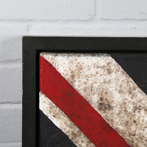 98 - 20TH CENTURY SCHOOL. UNION JACK. oil on canvas, 106cm x 106cm, framed.