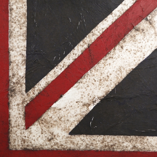 98 - 20TH CENTURY SCHOOL. UNION JACK. oil on canvas, 106cm x 106cm, framed.