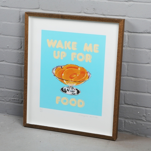 99 - MAGDA ARCHER. WAKE ME UP FOR FOOD. print on paper, limited edition 45/45, signed bottom right, frame... 