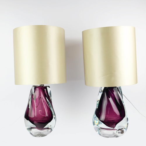 1 - PORTA ROMANA LAVA TABLE LAMPS, A PAIR. with Porta Romana shades, 64cm H each approx. (2).