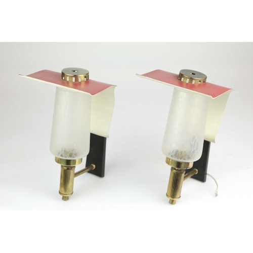 123 - PAIR OF 1960s ITALIAN STILNOVO STYLE WALL LIGHTS. 29cm H x 18cm W x 18cm D.