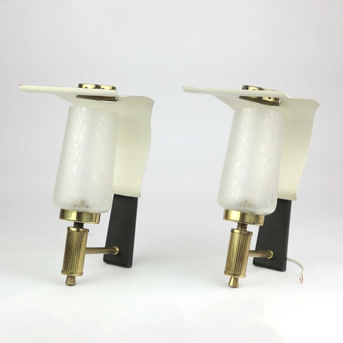 123 - PAIR OF 1960s ITALIAN STILNOVO STYLE WALL LIGHTS. 29cm H x 18cm W x 18cm D.