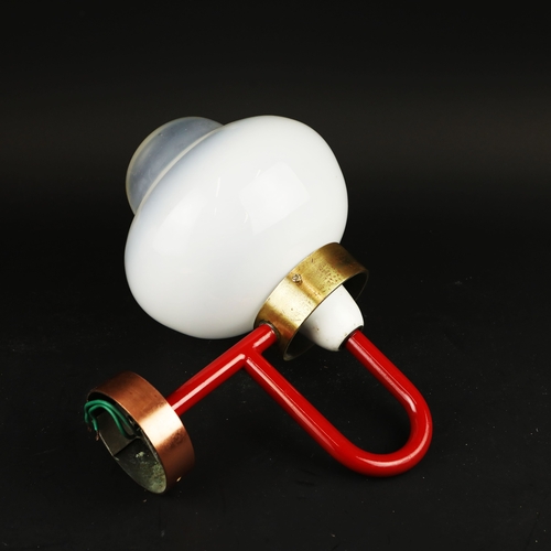 125 - PAIR OF 1960s SWEDISH HANS-AGNE JAKOBSSON AB MARKARYD WALL LIGHTS. Red metal and copper 30cm H x 20c... 