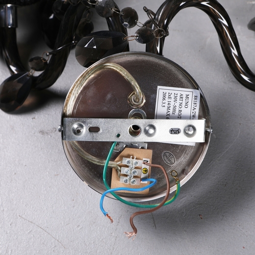 127 - MUNO ROMEO WALL LIGHTS, A PAIR. with shades, 40cm H each approx. (2).