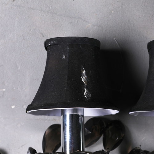 127 - MUNO ROMEO WALL LIGHTS, A PAIR. with shades, 40cm H each approx. (2).