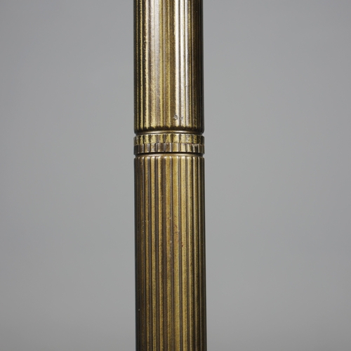 130 - TIFFANY STYLE FLOOR STANDING LAMP. the bowl-shaped shade with floral and dragonfly decoration, raise... 