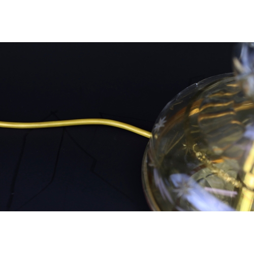 133 - BOHEMIAN STYLE TABLE LAMP. 5 branch, glass with gilt detail, 70.5cm H approx.