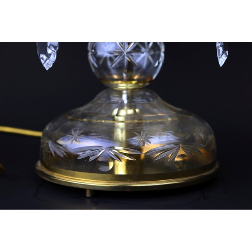 133 - BOHEMIAN STYLE TABLE LAMP. 5 branch, glass with gilt detail, 70.5cm H approx.