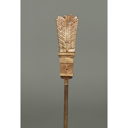 139 - COLUMN FORM TABLE LAMPS, A PAIR. cut glass and gilt metal, 108cm H approx.