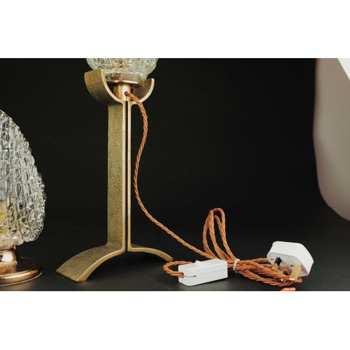 143 - 1940'S MURANO GLASS TABLE LAMPS, 2 DIFFERING. gilt metal stands, 41cm H at tallest approx. (2).