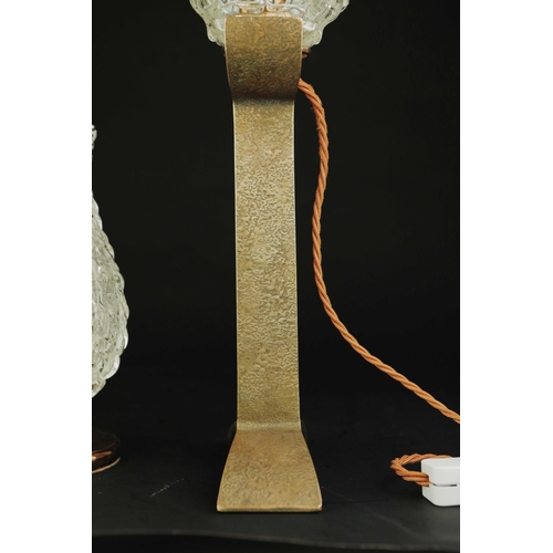 143 - 1940'S MURANO GLASS TABLE LAMPS, 2 DIFFERING. gilt metal stands, 41cm H at tallest approx. (2).