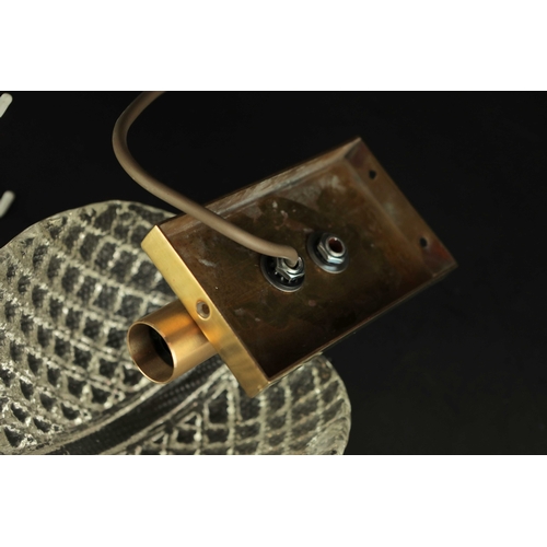 144 - MID CENTURY MURANO GLASS LEAF WALL LIGHTS, 2 SIMILAR. brass mounts, 25cm H approx. (2).