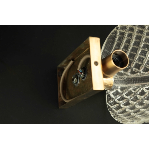 144 - MID CENTURY MURANO GLASS LEAF WALL LIGHTS, 2 SIMILAR. brass mounts, 25cm H approx. (2).
